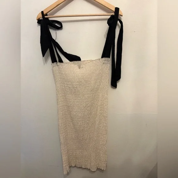 Zara Strapless Cream and Black Dress - Picture 2 of 3